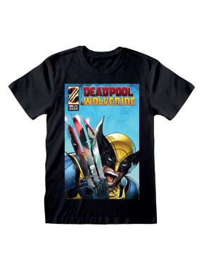 Camiseta negra Deadpool Wolverine Marvel