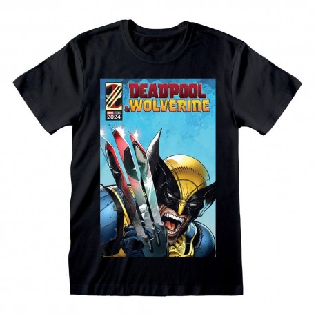 Camiseta negra Deadpool Wolverine Marvel