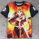 Camiseta Kyojuro Rengoku Demon Slayer con diseño de llamas