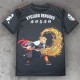 Camiseta Kyojuro Rengoku Demon Slayer con diseño de llamas