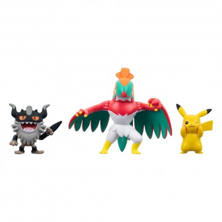 Pokémon figuras Pikachu, Perrserker, Hawlucha de 5 cm