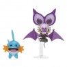Pack Pokémon de 2 Figurines Mudkip & Noibat avec Support 8 cm