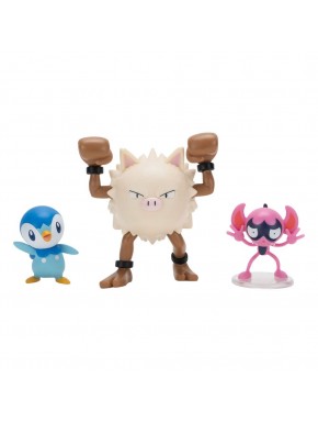 Pokémon Pack de 3 Figuras con Impidimp, Piplup y Primape