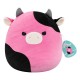 Peluche Squishmallows Pollyanna vaca negro y rosa 30 cm