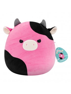 Peluche Squishmallows Pollyanna vaca negro y rosa 30 cm