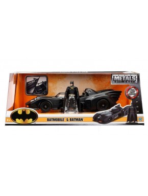 Batmobile 1989 metálico con figura de Batman