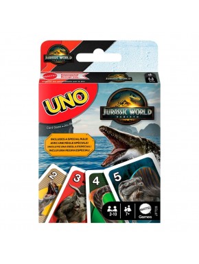 Boîte du jeu de cartes UNO Jurassic World