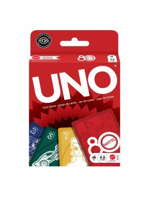 Caixa de cartas UNO Ruby Red 80º Aniversário Mattel