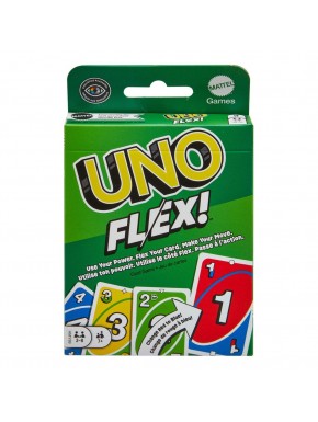 Boîte et cartes du jeu de cartes UNO Flex par Mattel