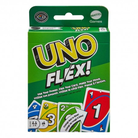 Boîte et cartes du jeu de cartes UNO Flex par Mattel