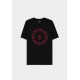 Camiseta negra con símbolo rojo de Doom, 100% algodón