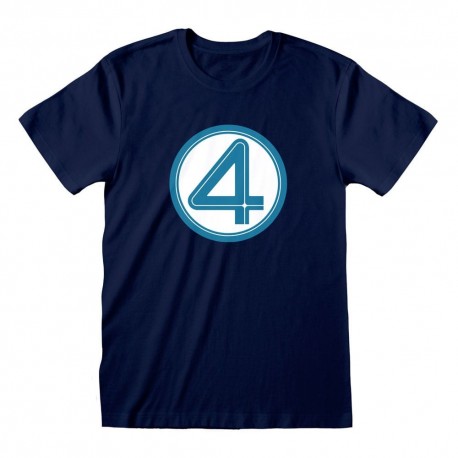 Camiseta azul marino de los Cuatro Fantásticos con logo
