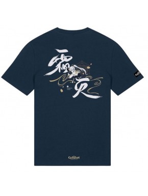 Camiseta azul marinho Genshin Impact Kamisato Ayaka