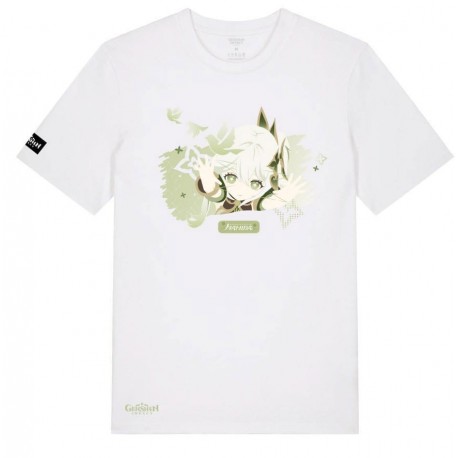 Camiseta branca Nahida Genshin Impact com design