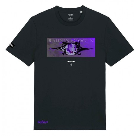 Camiseta preta Raiden Shogun de Genshin Impact