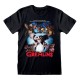 Camiseta preta Gremlins estilo pôster retrô