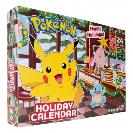 Calendário do Advento Pokémon Holiday 2025 com figuras e acessórios