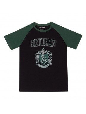 Camiseta Slytherin Harry Potter negra y verde