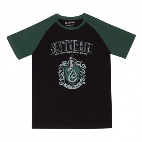 Camiseta Slytherin Harry Potter negra y verde