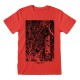 Camiseta roja Junji Ito Vines con diseño enredaderas