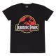 Camiseta preta com o logo clássico de Jurassic Park