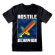 Camiseta negra Minecraft con espada pixelada
