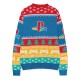 Sudadera navideña PlayStation azul con logotipo y motivos navideños