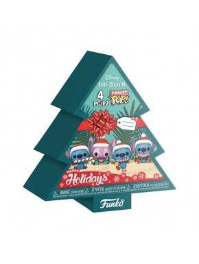 Pack de 4 chaveiros Lilo & Stitch natalinos