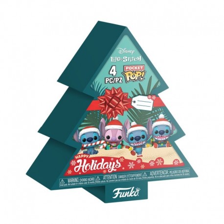 Pack de 4 porte-clés Lilo & Stitch de Noël