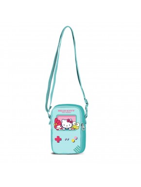 Bolso bandolera Hello Kitty turquesa con diseño de videoconsola