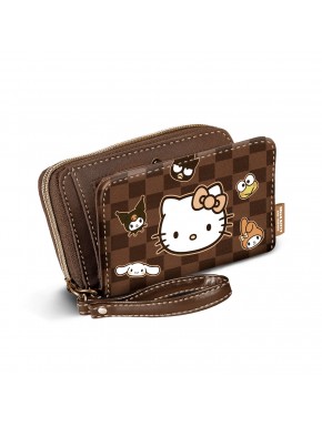 Billetero marrón Hello Kitty con compartimentos