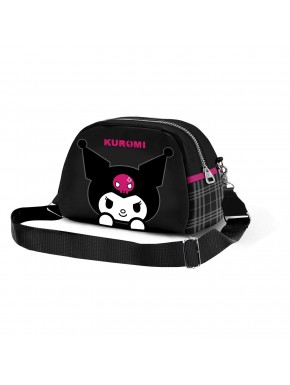 Sac à bandoulière noir Hello Kitty Kuromi avec design de crâne