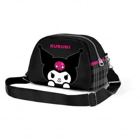 Sac à bandoulière noir Hello Kitty Kuromi avec design de crâne
