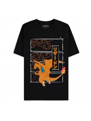 Camiseta negra de Charizard con licencia oficial