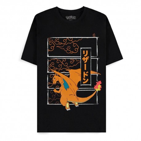 Camiseta negra de Charizard con licencia oficial