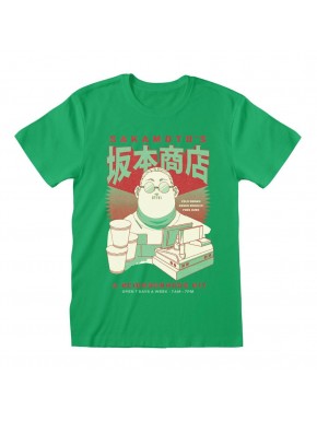 T-shirt vert Sakamoto Days avec design de personnage