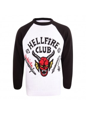 Sweatshirt Hellfire Club de Stranger Things en noir et blanc