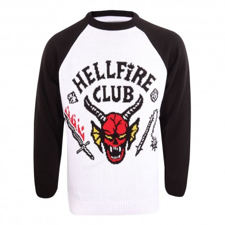 Sudadera Hellfire Club de Stranger Things en blanco y negro