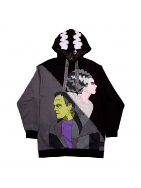 Sweat à capuche noir et gris Bride of Frankenstein Loungefly