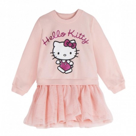 Moletom rosa Hello Kitty com tule para meninas