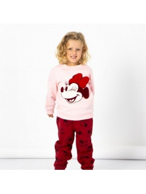 Survêtement Minnie rose et rouge pour filles de 3 à 6 ans