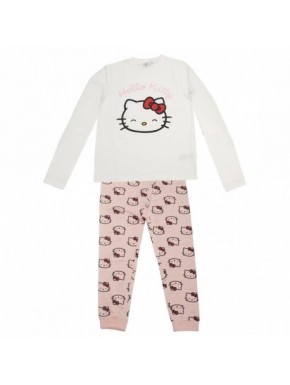 Pijama longo Hello Kitty algodão e poliéster