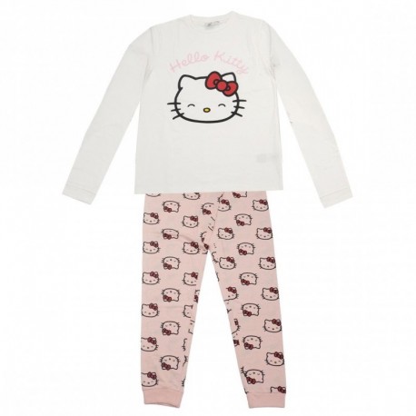 Pijama longo Hello Kitty algodão e poliéster
