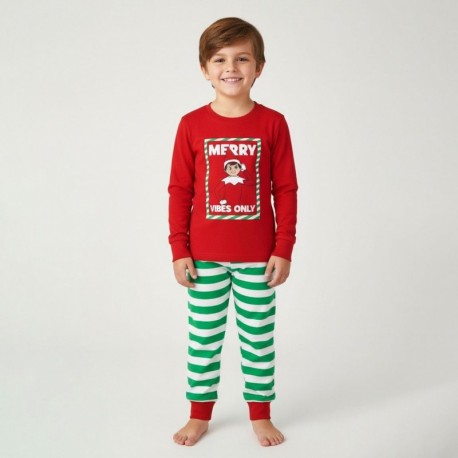Pyjama de Noël The Elf rouge et vert pour adultes