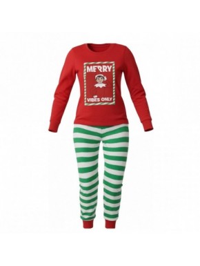 Pijama de Natal The Elf com listras verdes e vermelhas
