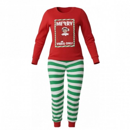 Pijama de Natal The Elf com listras verdes e vermelhas