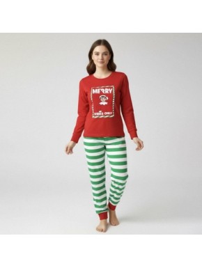 Pyjama de Noël The Elf avec rayures vertes et rouges