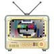 Maqueta Retro TV Set Pantasy con soporte para móvil