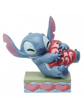 Figura de Stitch de Enesco con un corazón rojo