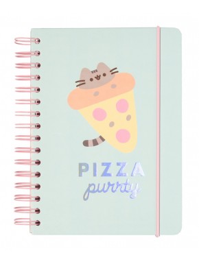 Carnet A5 Pusheen avec design de pizza